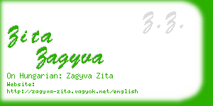 zita zagyva business card